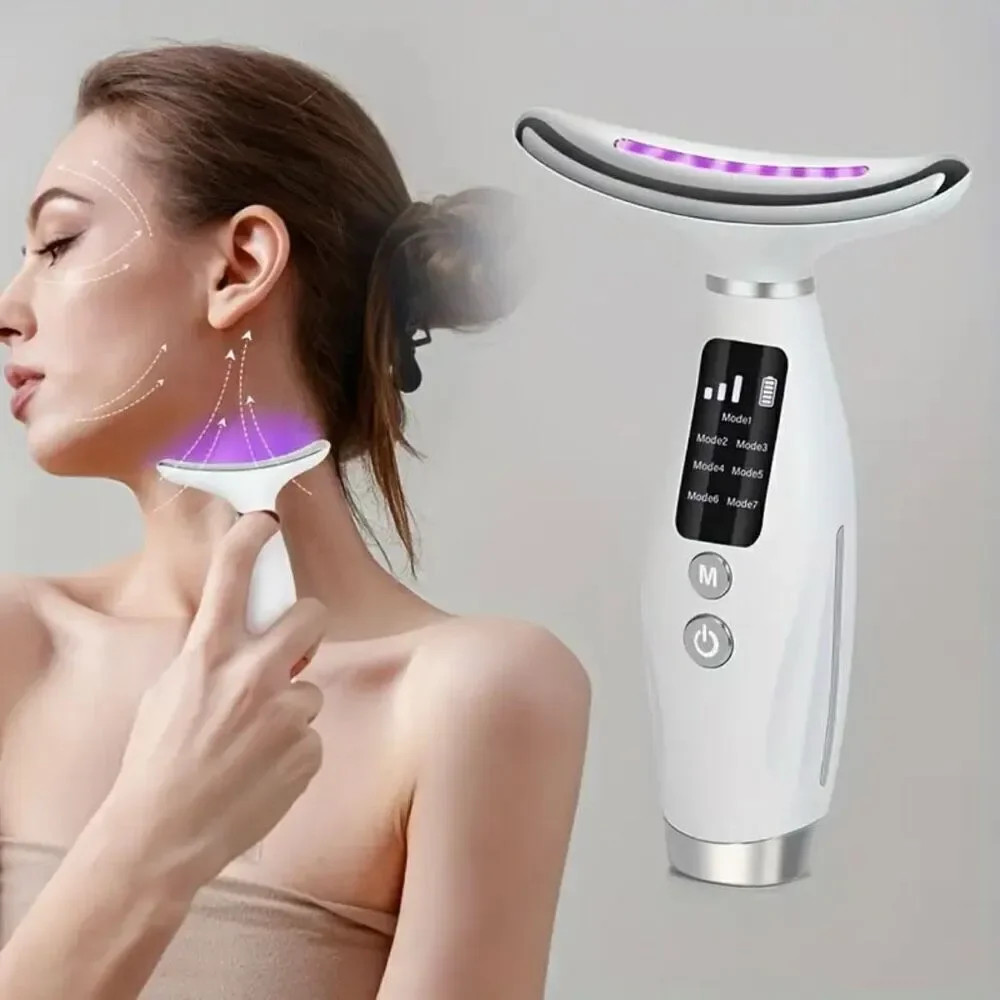 NWT Neck Face Massager 7 Color Facial Massager w/Vibrating & Warming Function